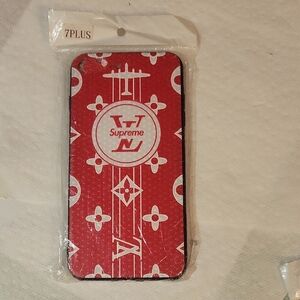 Supreme VL Red and White Patterned Phone Case for 7 Plus